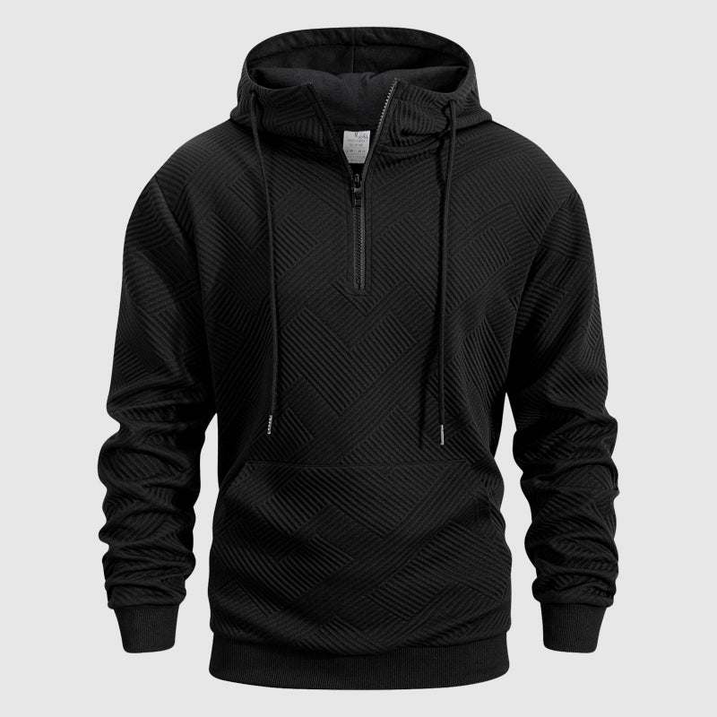 Cole Men’s Quarter-Zip Hoodie – Textured Knit Pullover