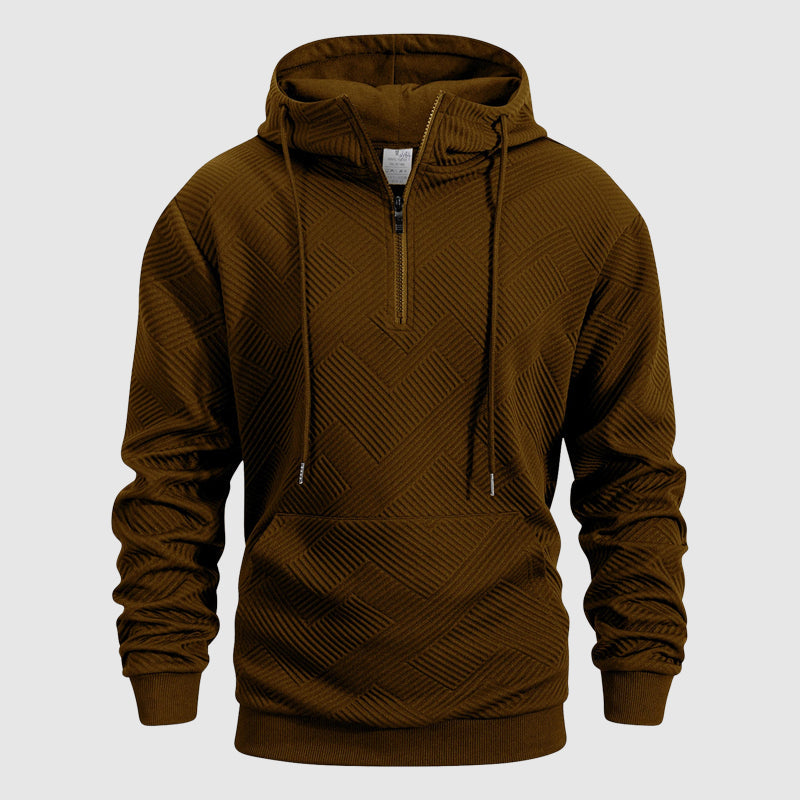 Cole Men’s Quarter-Zip Hoodie – Textured Knit Pullover