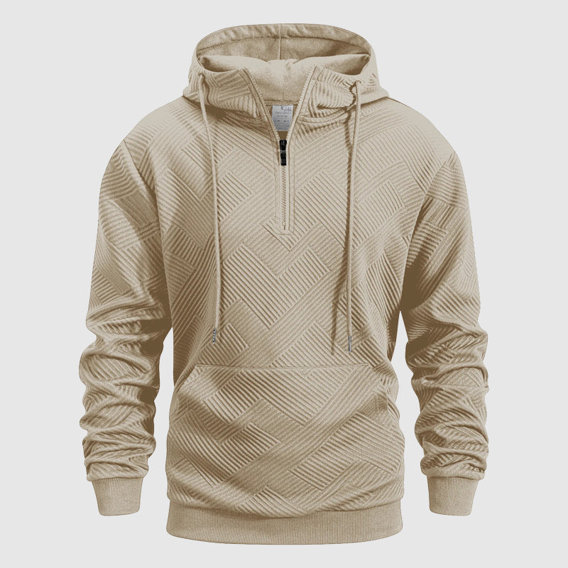 Cole Men’s Quarter-Zip Hoodie – Textured Knit Pullover