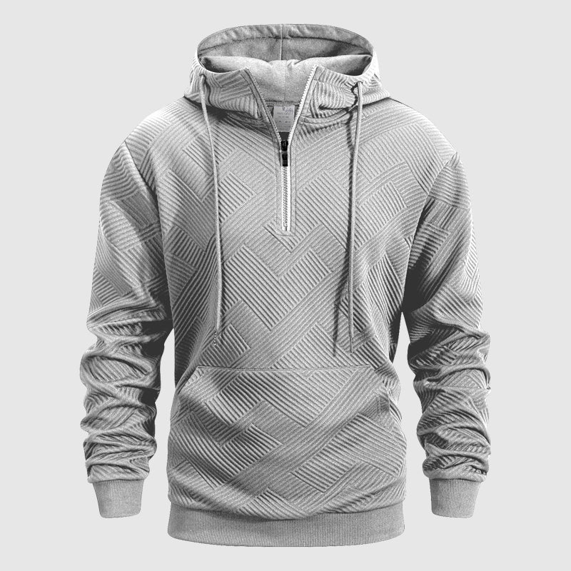 Cole Men’s Quarter-Zip Hoodie – Textured Knit Pullover