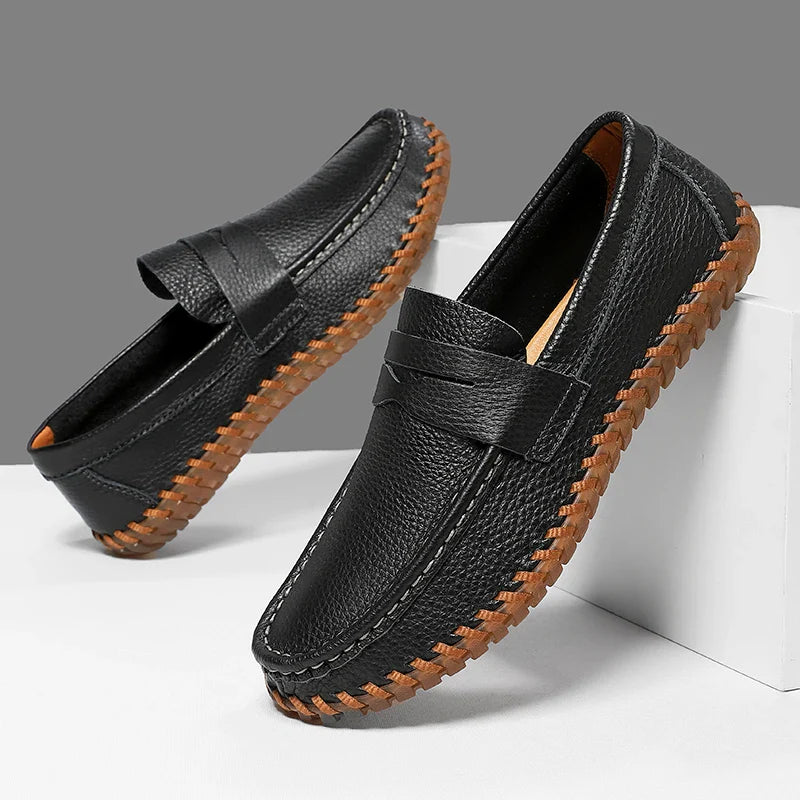 Preston Men’s Leather Loafers – Premium Leather Slip-On Shoes