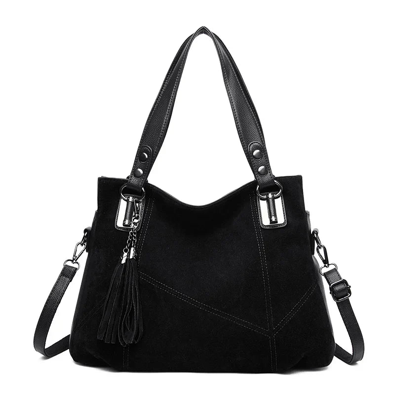 Ealla Women’s Leather Handbag – Soft Suede with Structured Interior