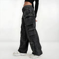 Lennon High-Waist Acid Wash Cargo Pants