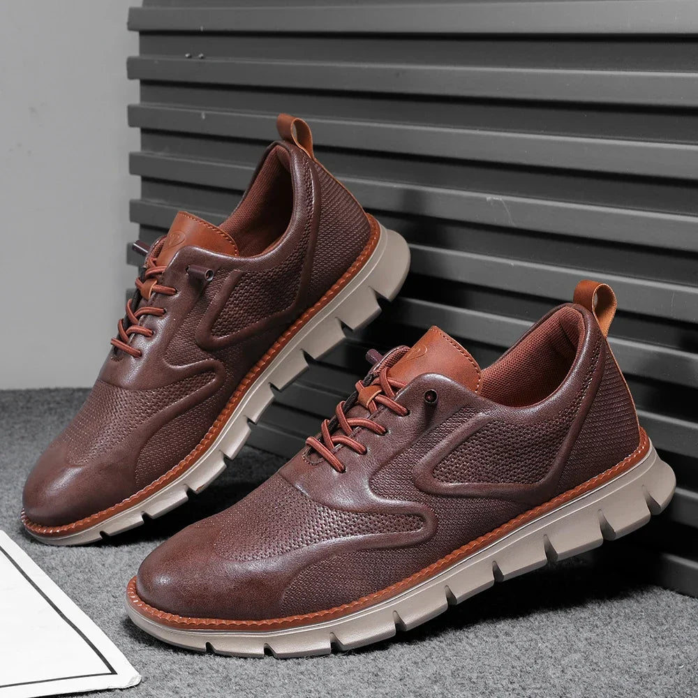 Carter Men’s Leather Sneakers – No-Tie Leather Shoes