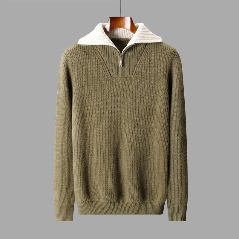 Jaime Men’s Wool Quarter-Zip Sweater – Premium Knit Pullover