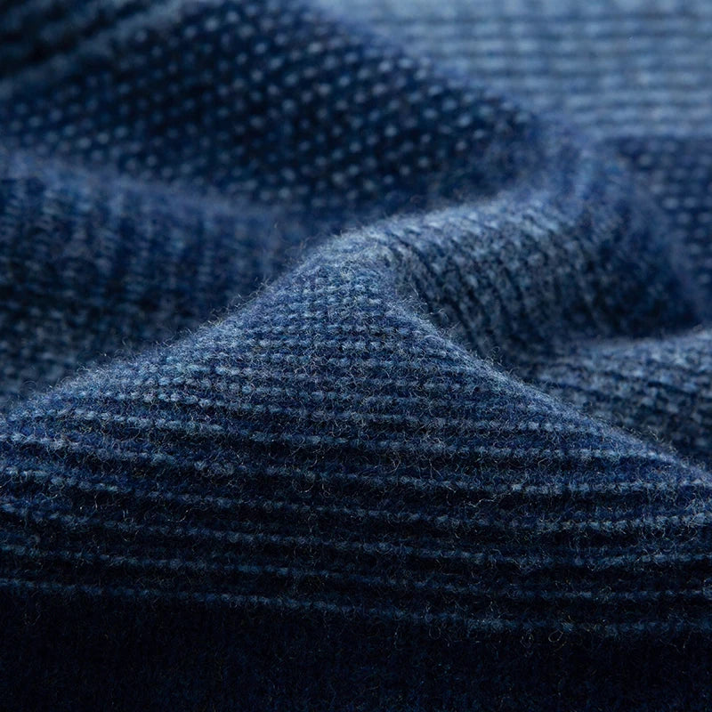 Aspen Men’s Wool Sweater – Pure Wool with Gradient Stripe Design