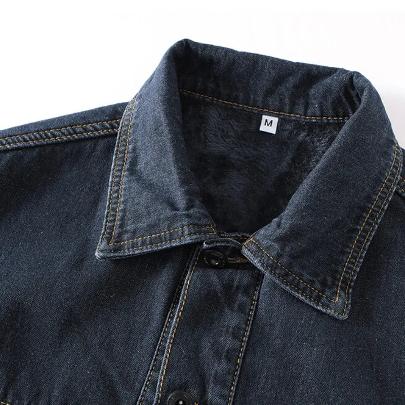 Theo Dark Wash Cargo Denim Jacket
