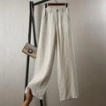 Sabrina Women’s Linen Pants – Straight Cut Cropped Trousers in Lightweight Cotton Blend