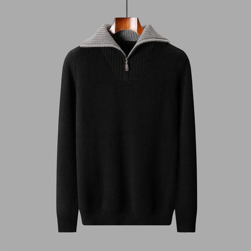 Jaime Men’s Wool Quarter-Zip Sweater – Premium Knit Pullover
