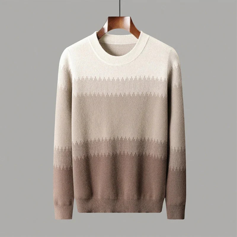 Nolan Men’s Wool Sweater – Lightweight Ultra-Fine Knit with Tonal Gradient