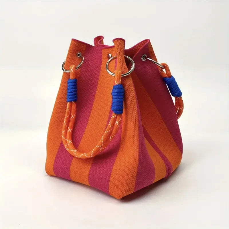 Lavinia Women’s Woven Tote Bag – Bold Colors with Rope-Style Handles