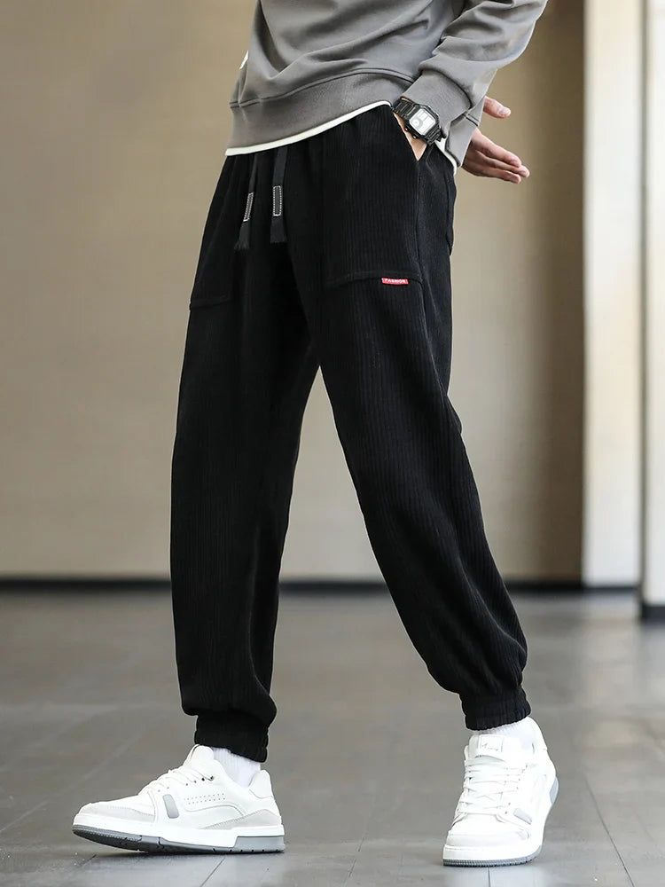 Lorenzo Corduroy Joggers – Tapered Soft-Touch Lounge Pants for Cold-Season Styling