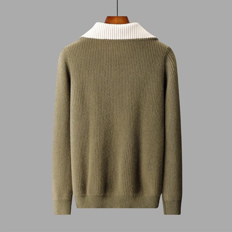 Jaime Men’s Wool Quarter-Zip Sweater – Premium Knit Pullover