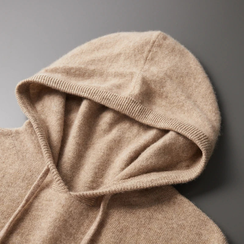 Armano Men’s Pullover Hoodie Sweater – Merino Wool Knit with Relaxed Fit