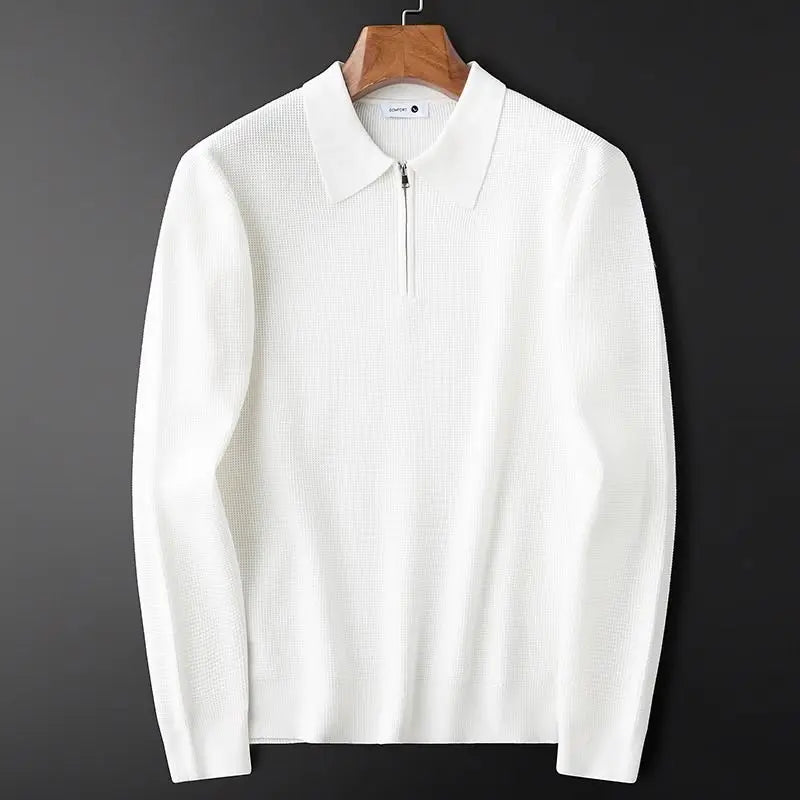Bradd Men's Quarter-Zip Pullover – Waffle Knit Sweater