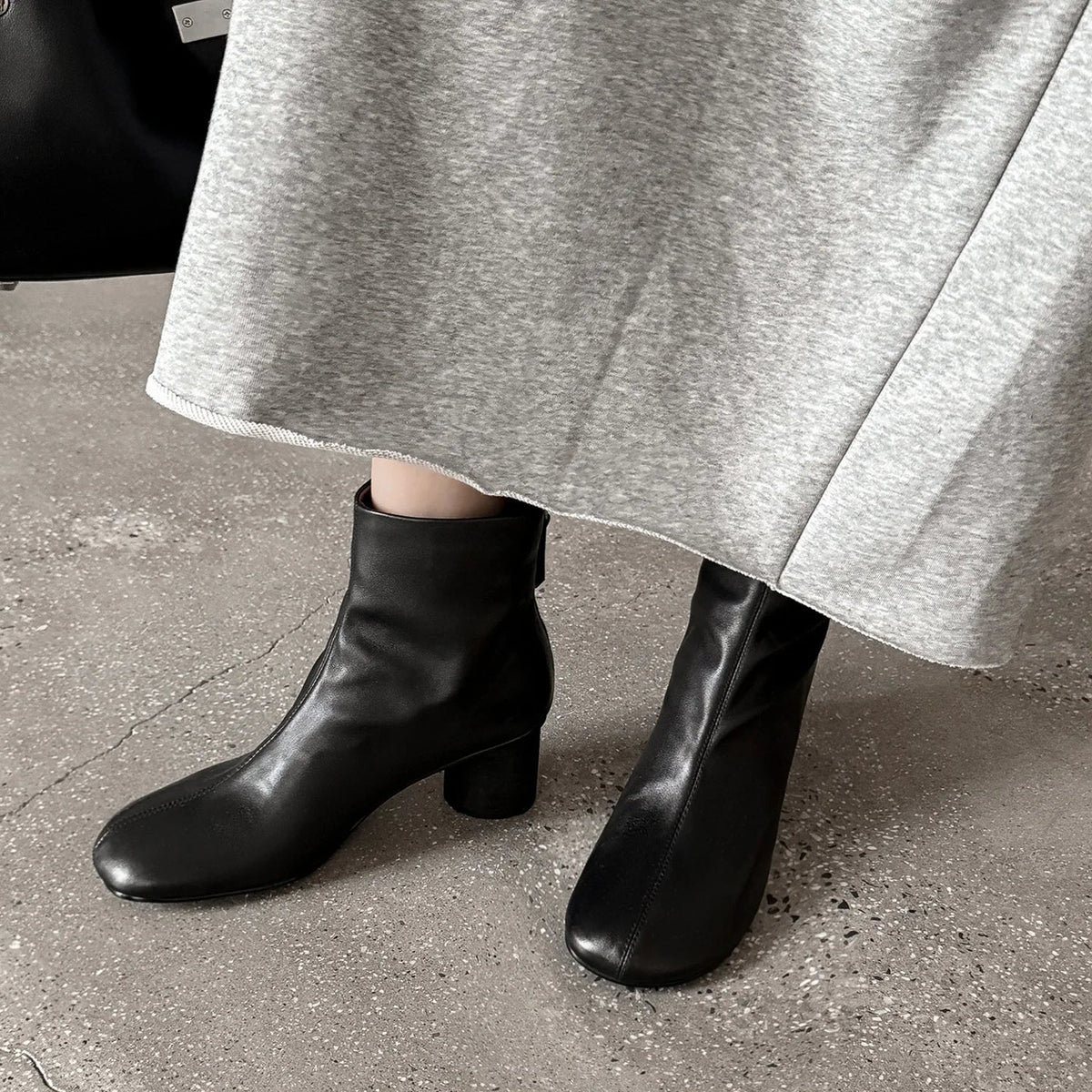 Ronora Women’s Leather Ankle Boots – Cushioned Block Heel Booties