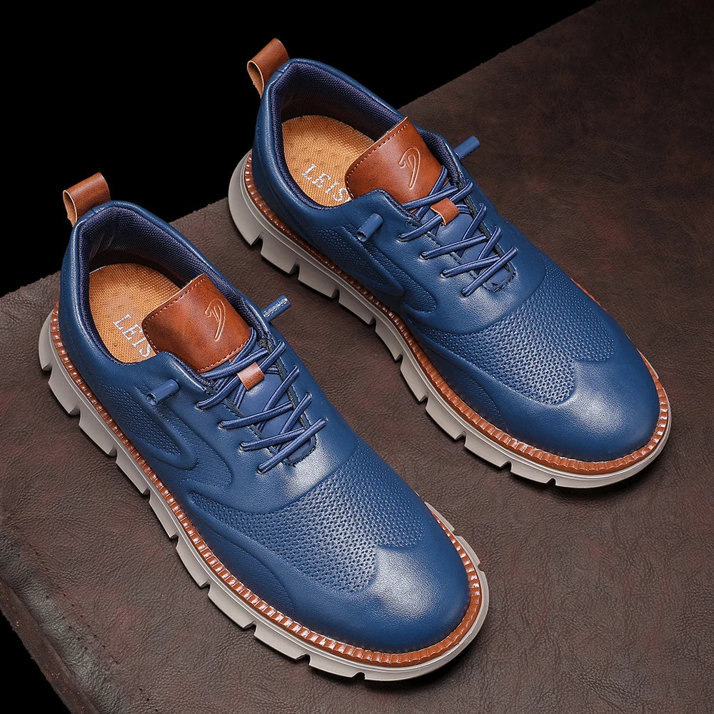 Carter Men’s Leather Sneakers – No-Tie Leather Shoes