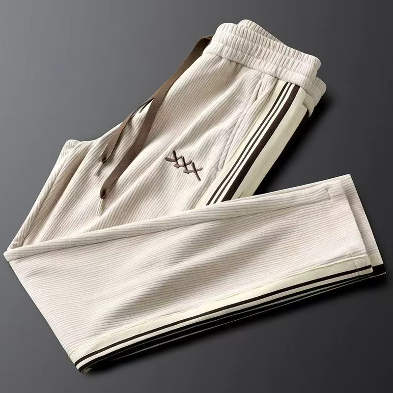 Luca Corduroy Tracksuit Set – Ribbed Zip Jacket & Drawstring Pants for Modern Street Comfort