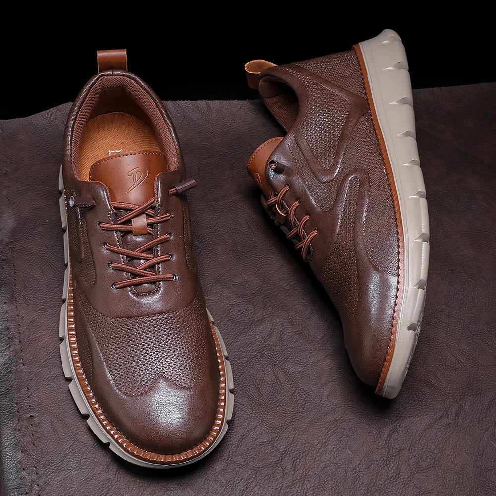 Carter Men’s Leather Sneakers – No-Tie Leather Shoes