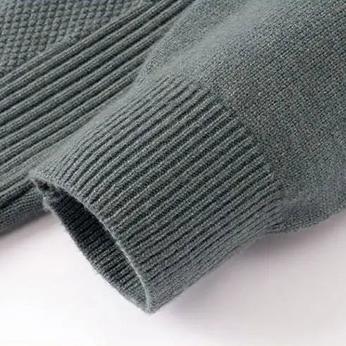 Tomas Men’s Knit Sweater – Jacquard Knit Mock-Neck Pullover