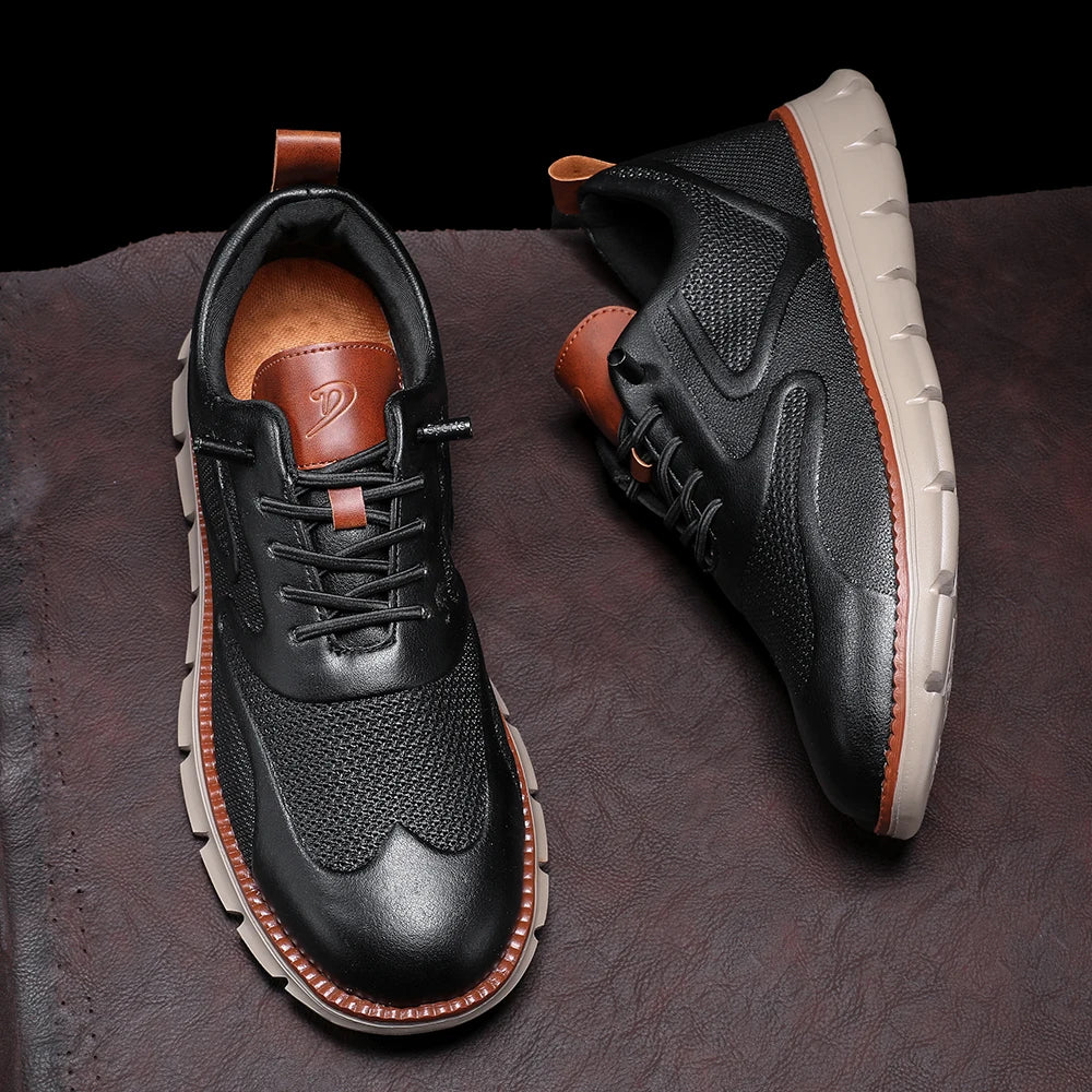 Carter Men’s Leather Sneakers – No-Tie Leather Shoes
