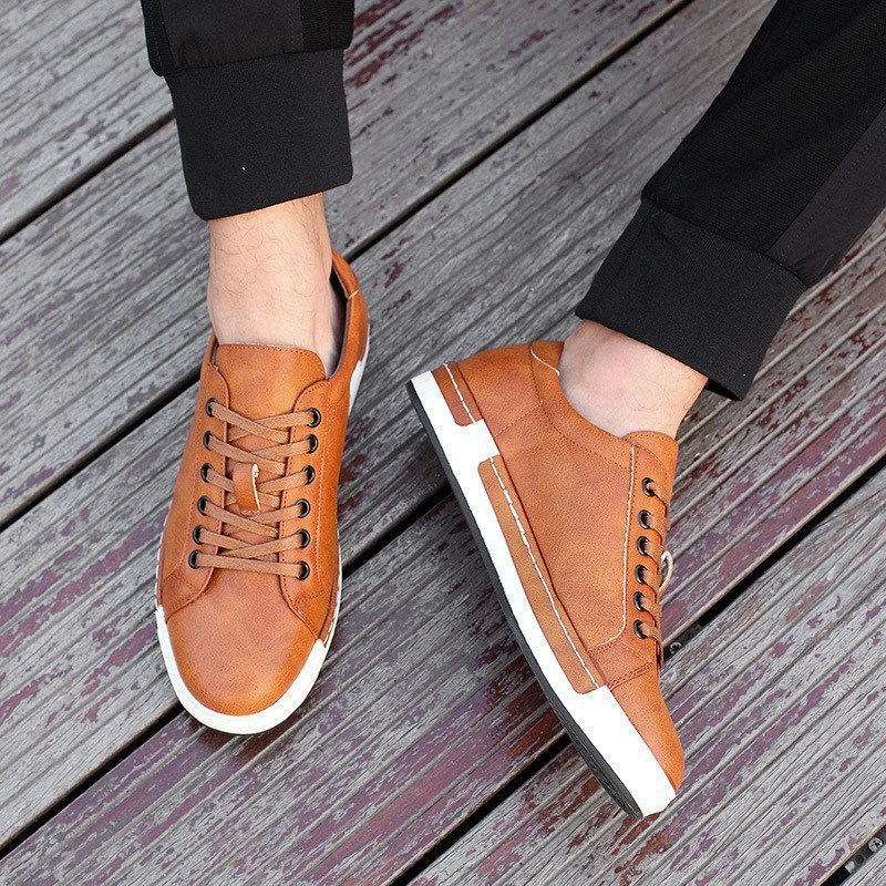 Troy Men’s Leather Sneakers – Italian Leather Low-Top Sneakers