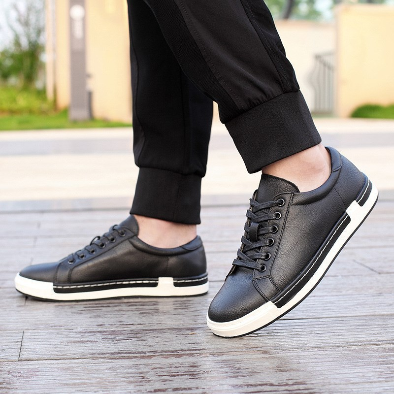 Troy Men’s Leather Sneakers – Italian Leather Low-Top Sneakers