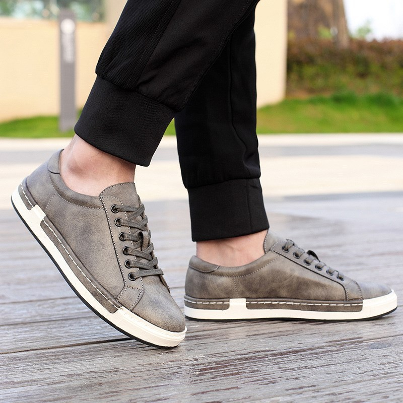 Troy Men’s Leather Sneakers – Italian Leather Low-Top Sneakers