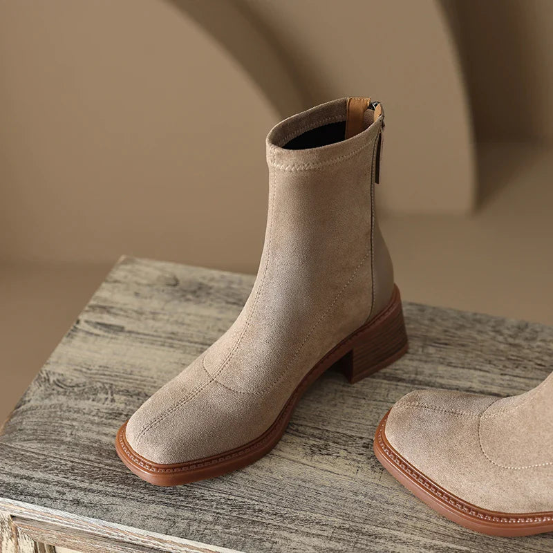 Arielle Women’s Suede Ankle Boots – Soft Suede Finish with Cushioned Comfort