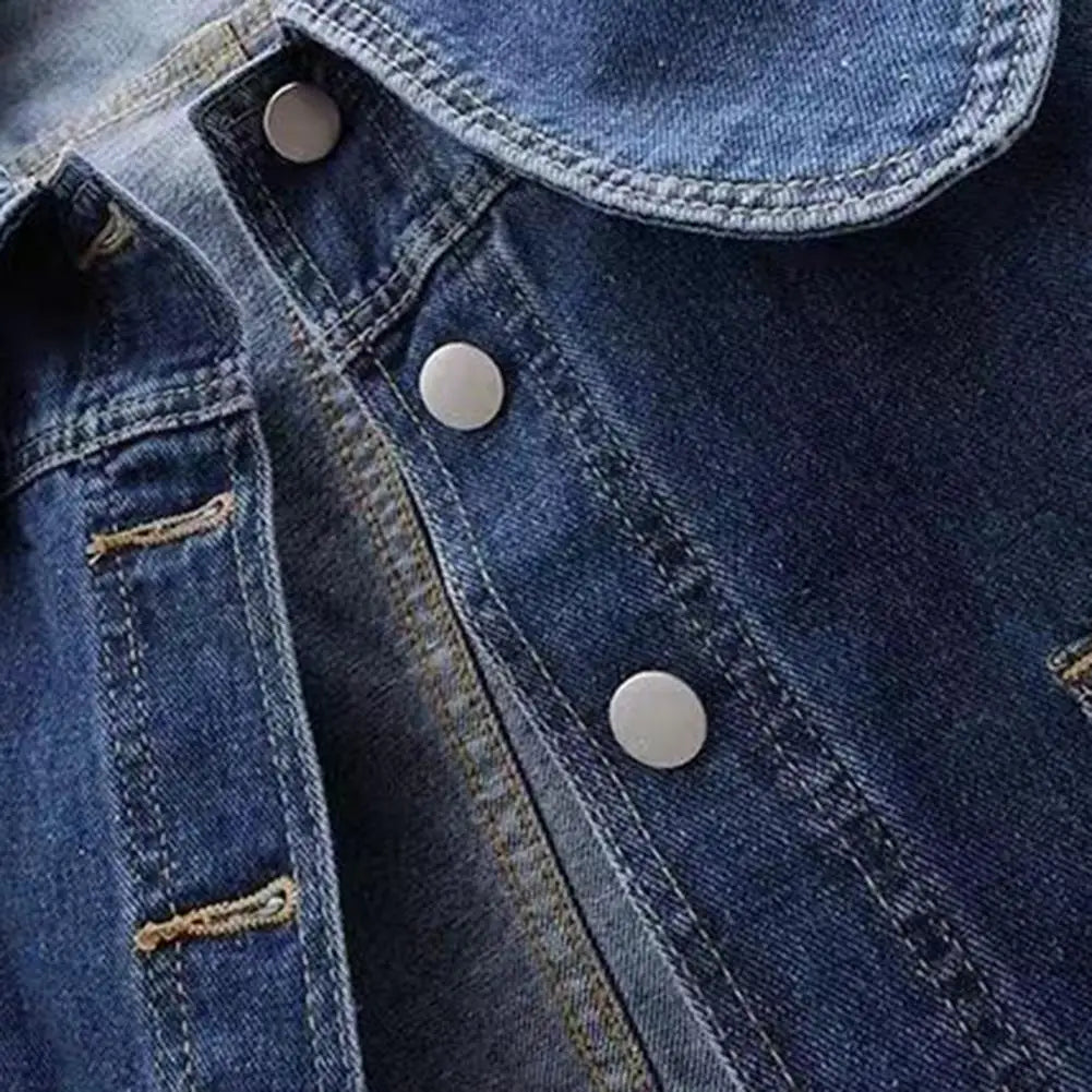 Maliya Women’s Denim Jacket – Cropped Fit with Oversized Collar