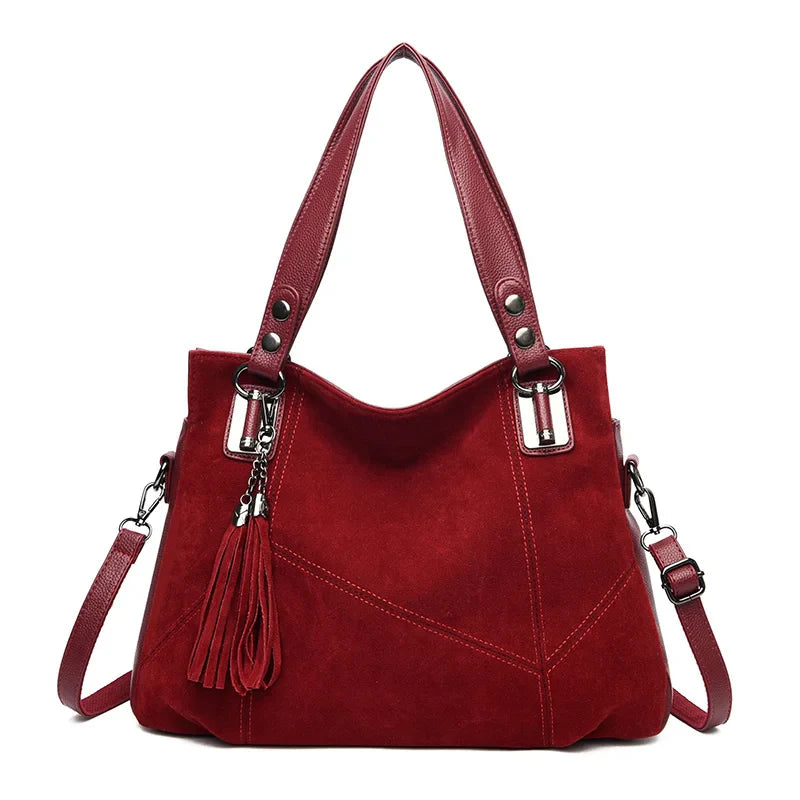 Ealla Women’s Leather Handbag – Soft Suede with Structured Interior