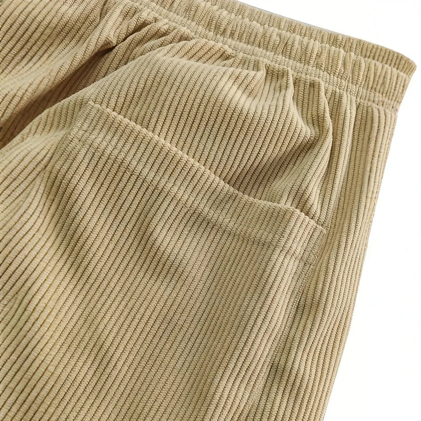 Caleb Men’s Corduroy Sweatpants – Plush Stretch Fabric with Deep Secure Pockets