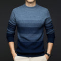 Aspen Men’s Wool Sweater – Pure Wool with Gradient Stripe Design