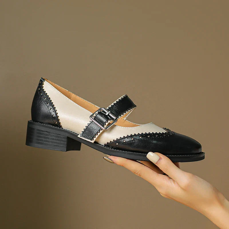 Savannah Vintage Leather Mary Janes – Handcrafted Comfort with Brogue Detailing 2