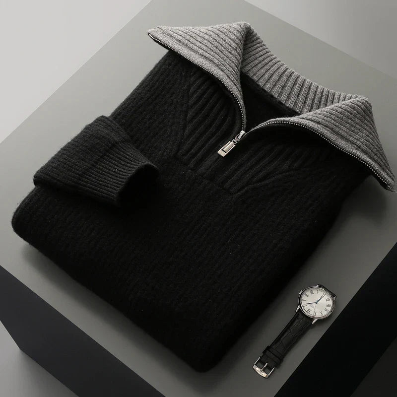 Jaime Men’s Wool Quarter-Zip Sweater – Premium Knit Pullover