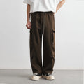 Lennox Wide-Leg Cargo Pants – Men’s Cotton Canvas Trousers with Snap Flap Pockets