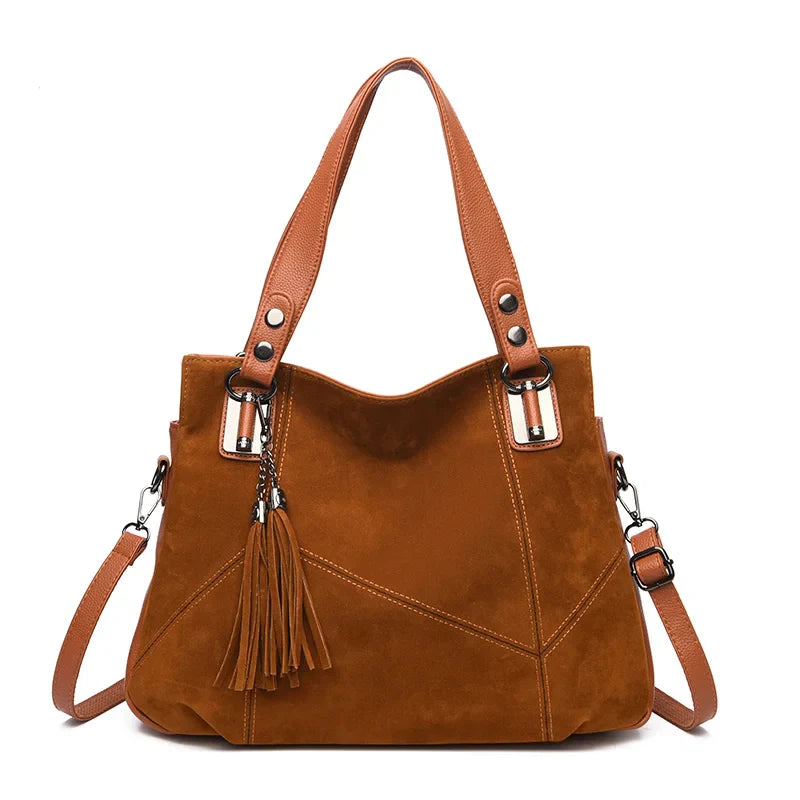 Ealla Women’s Leather Handbag – Soft Suede with Structured Interior