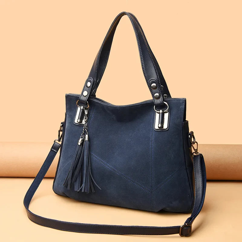 Ealla Women’s Leather Handbag – Soft Suede with Structured Interior