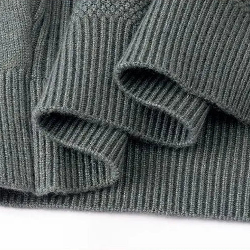 Tomas Men’s Knit Sweater – Jacquard Knit Mock-Neck Pullover