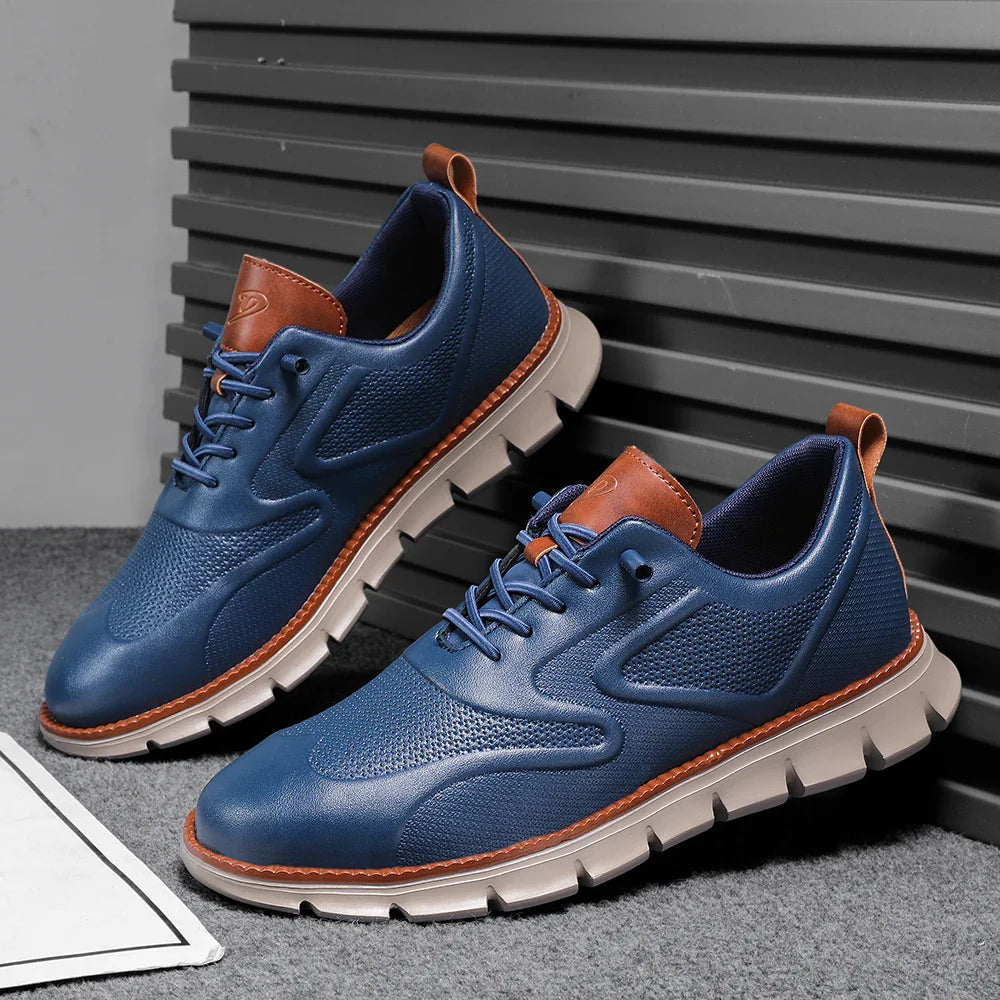 Carter Men’s Leather Sneakers – No-Tie Leather Shoes