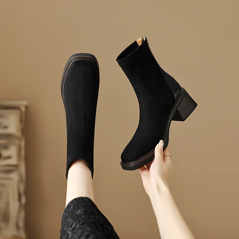 Arielle Women’s Suede Ankle Boots – Soft Suede Finish with Cushioned Comfort