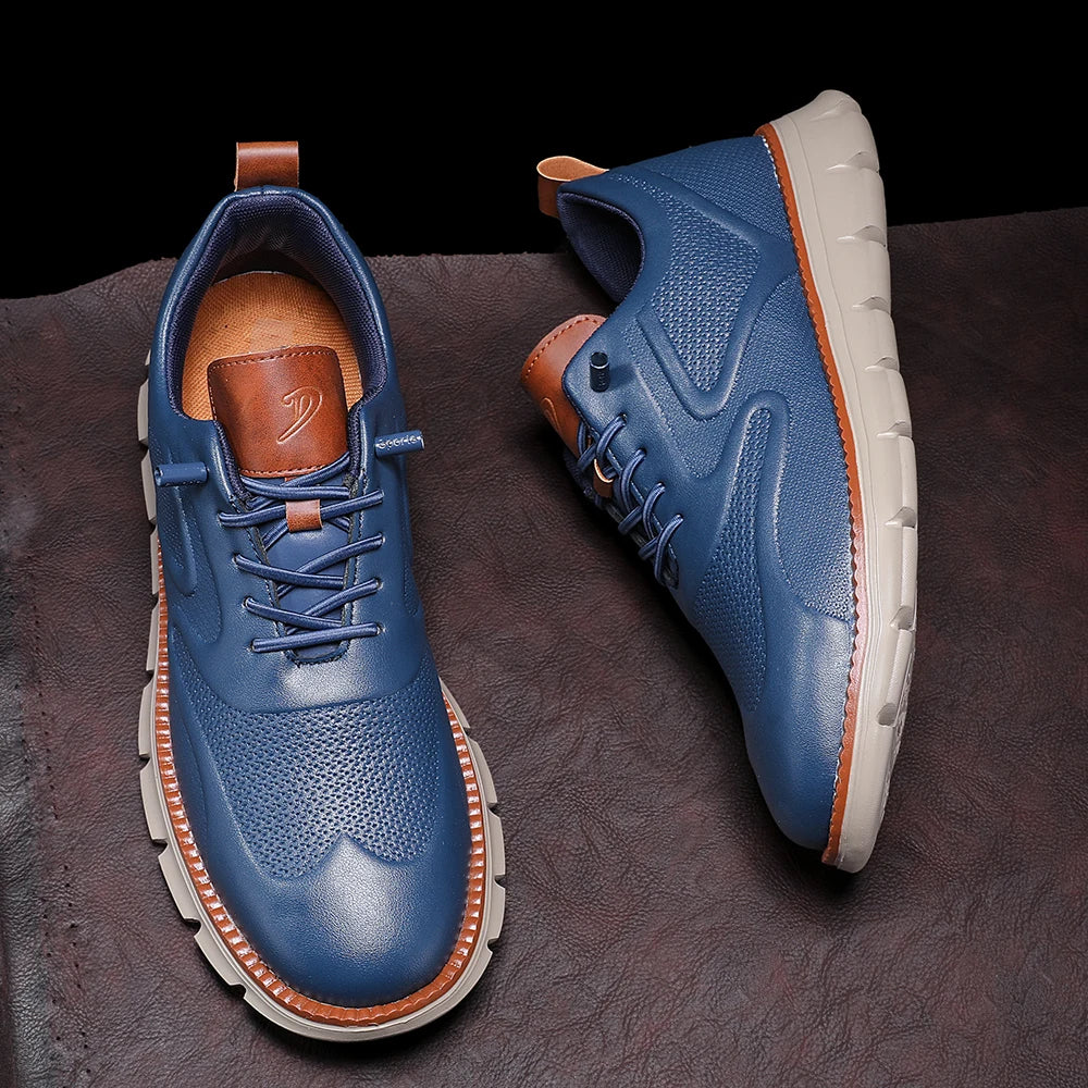 Carter Men’s Leather Sneakers – No-Tie Leather Shoes
