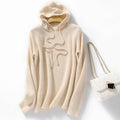 Alona Women’s Knit Ribbed Hoodie – Soft Wool Blend with Relaxed Fit Sweater