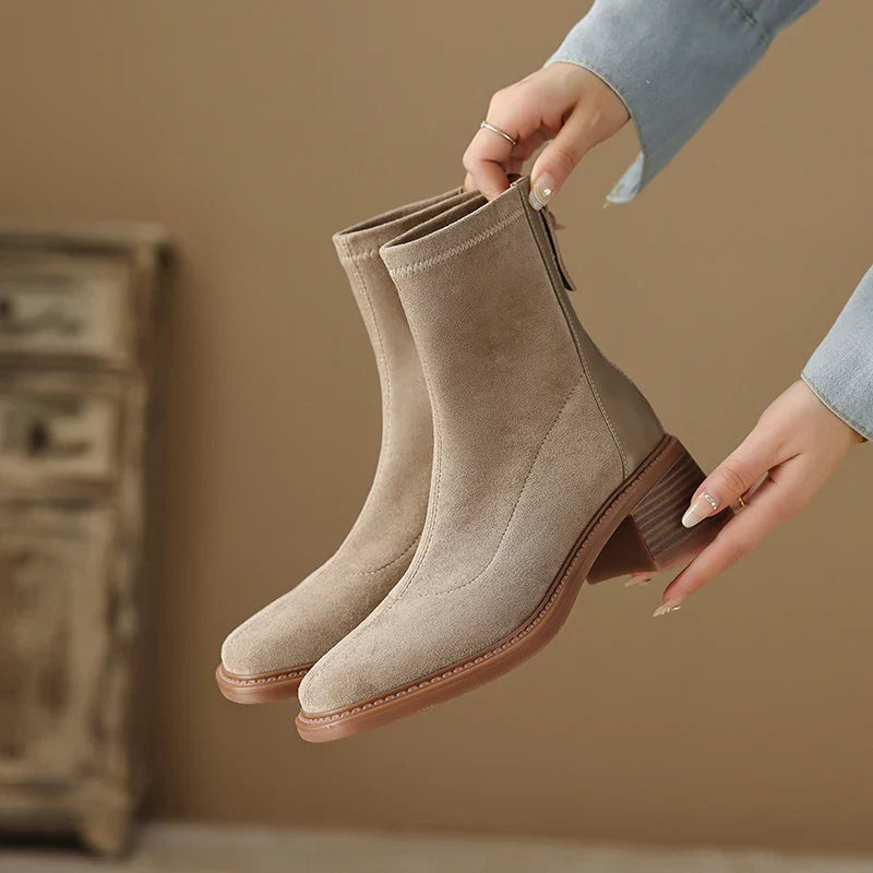 Arielle Women’s Suede Ankle Boots – Soft Suede Finish with Cushioned Comfort