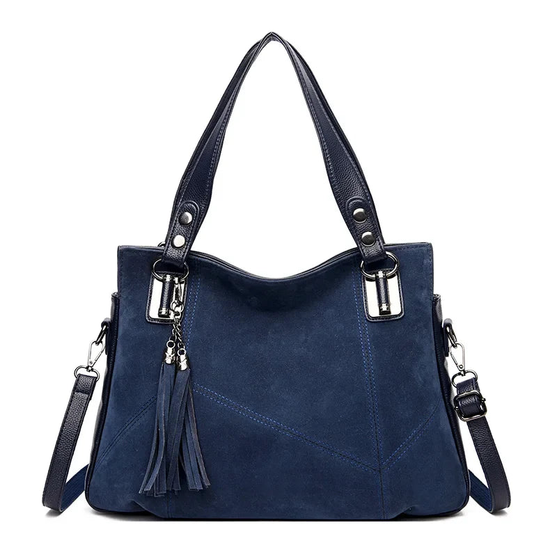 Ealla Women’s Leather Handbag – Soft Suede with Structured Interior