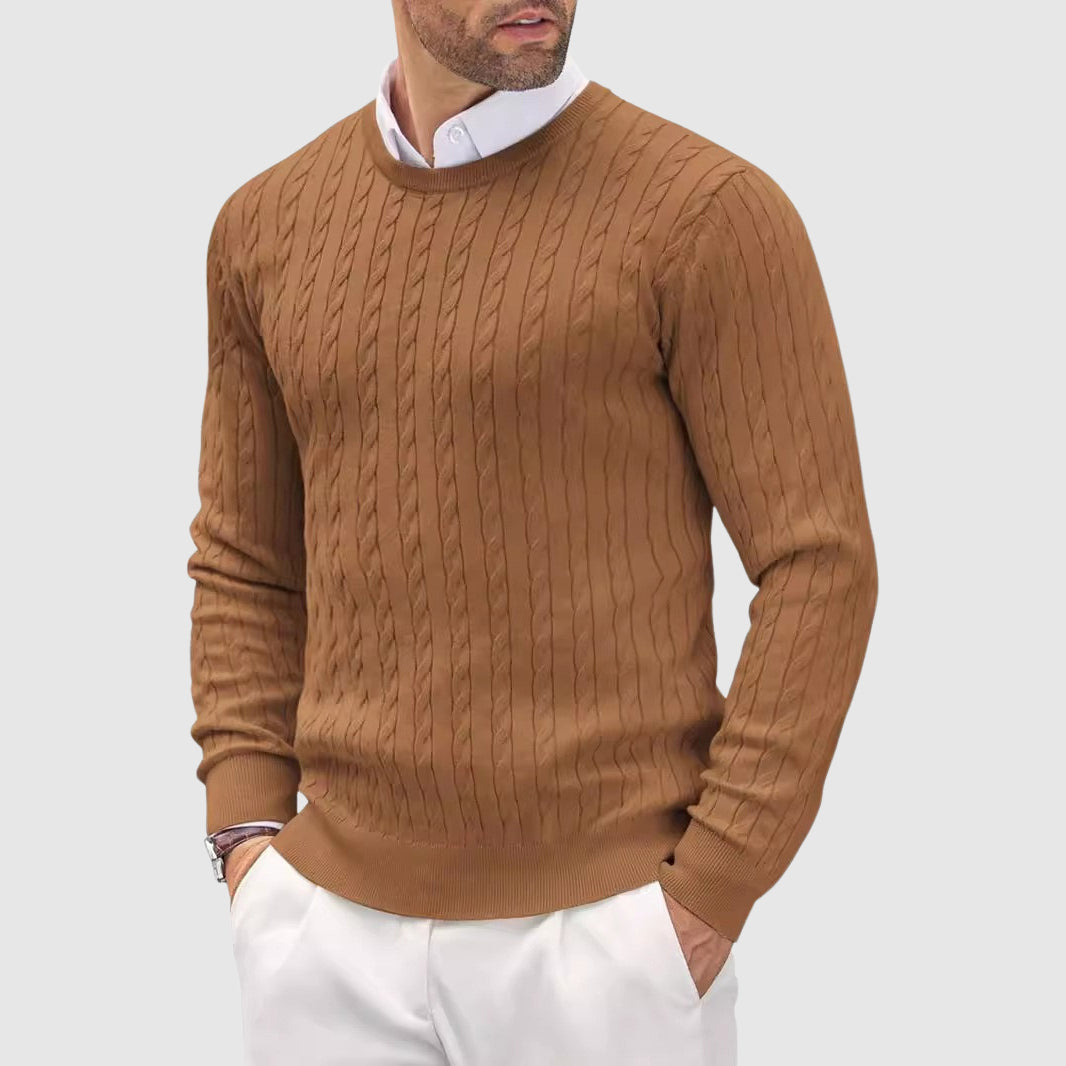 Sandro Men’s Wool Knit Sweater – Slim Fit Crew Neck Jumper