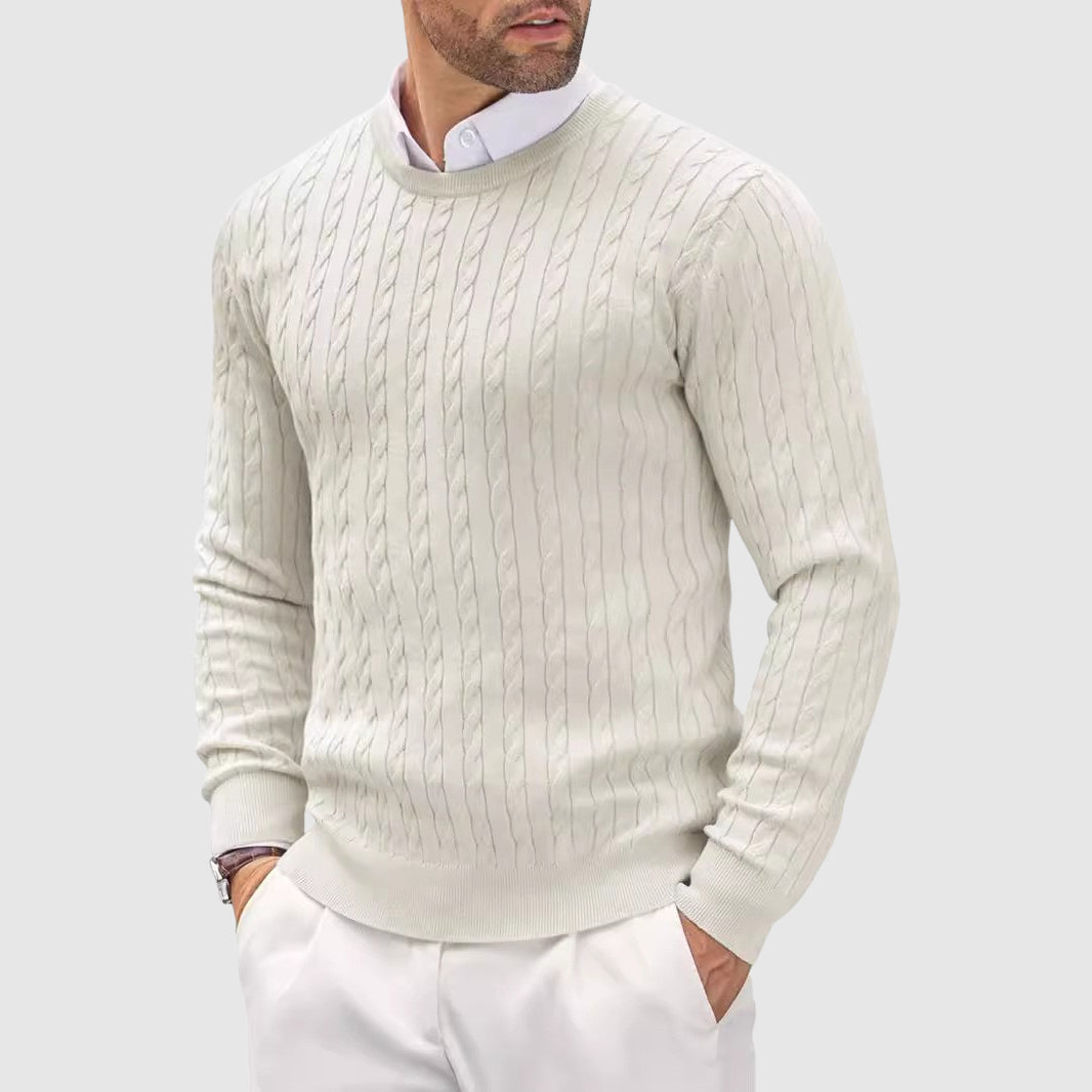 Sandro Men’s Wool Knit Sweater – Slim Fit Crew Neck Jumper