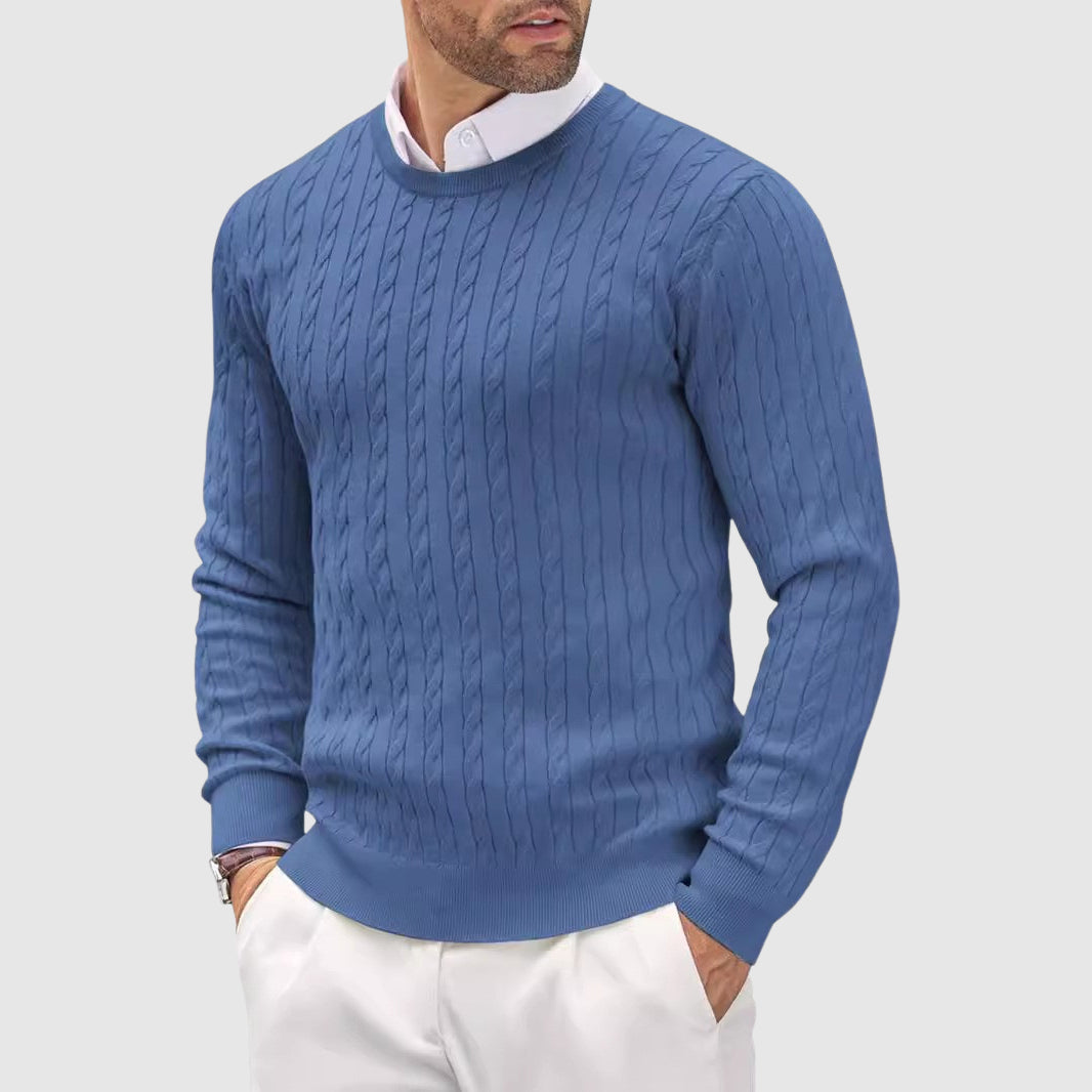 Sandro Men’s Wool Knit Sweater – Slim Fit Crew Neck Jumper