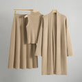 Riviera Valentina Set – Women’s Knit Top, A-Line Skirt & Long Cardigan