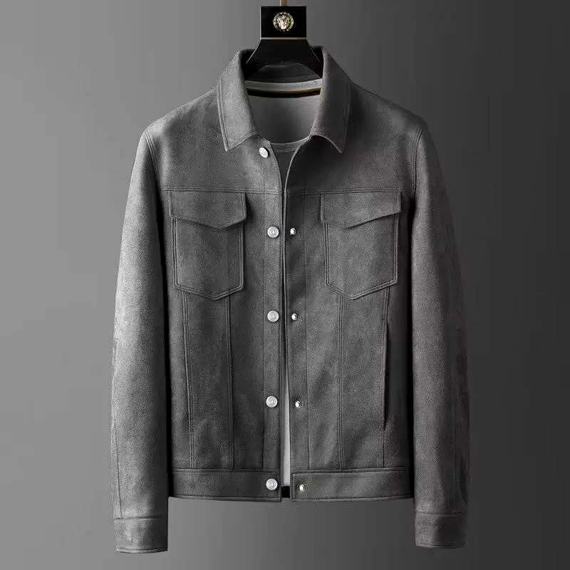 Weston Men's Suede Trucker Jacket -  Structured Fit with Classic Snap Design